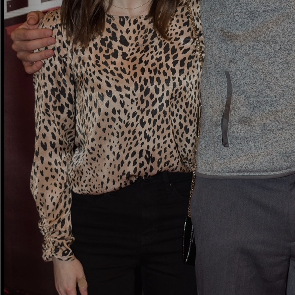 Mango Leopard Print Women's Top S